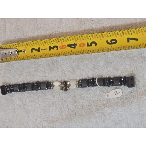 Vintage Magnetic Hematite 7” Bracelet Unisex Extra Super Strong Magnet Tiger Eye - Picture 8 of 8